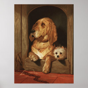 Klassieke Victoriaanse Bloodhound en Westie-honden Poster