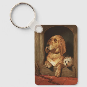 Klassieke Victoriaanse Bloodhound en Westie-honden Sleutelhanger