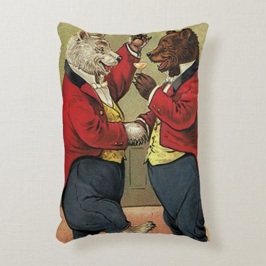 Klassieke Victoriaanse gelukkige, vrolijke, dansen Accent Kussen (Voorkant(Verticaal))