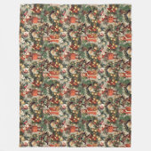 Klassieke Victoriaanse Kerstballen Fleece Deken (Voorkant)