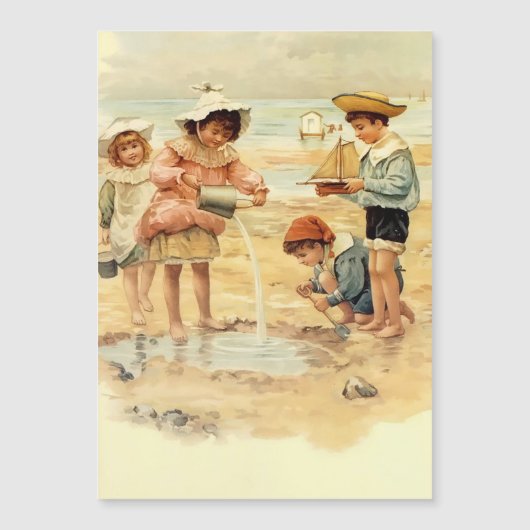 Klassieke Victoriaanse Kinderen Aan Het Strand Fij (Voorkant)