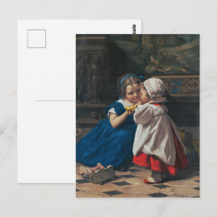 Klassieke Victoriaanse Kinderen Muziek Kunst Les Briefkaart