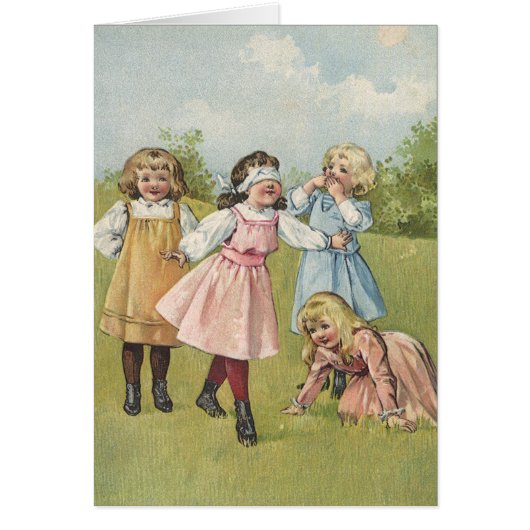 Klassieke Victoriaanse Kinderen Spelen Blindemanne (Voorkant)