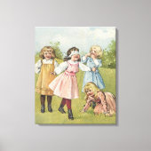 Klassieke Victoriaanse Kinderen Spelen Blindemanne Canvas Afdruk (Voorkant)