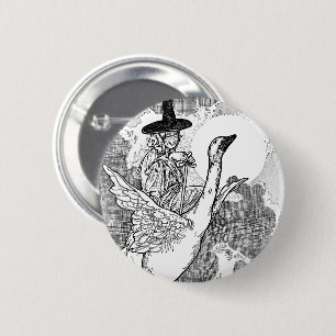 Klassieke Victoriaanse Mother Goose door Charles R Ronde Button 5,7 Cm