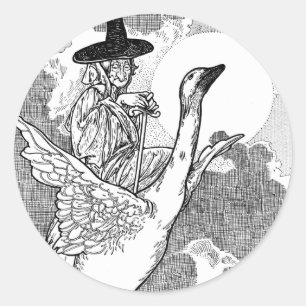 Klassieke Victoriaanse Mother Goose van Charles Ro Ronde Sticker