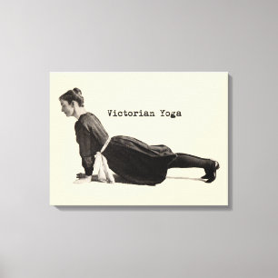 Klassieke Victoriaanse Yoga Vrouw Omhoogkijkende H Canvas Afdruk