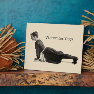 Klassieke Victoriaanse Yoga Vrouw Omhoogkijkende H Fotoplaat