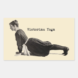 Klassieke Victoriaanse Yoga Vrouw Omhoogkijkende H Rechthoekige Sticker