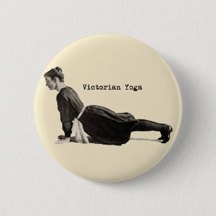 Klassieke Victoriaanse Yoga Vrouw Omhoogkijkende H Ronde Button 5,7 Cm