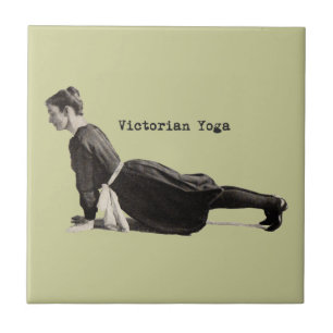 Klassieke Victoriaanse Yoga Vrouw Omhoogkijkende H Tegeltje