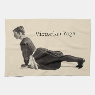 Klassieke Victoriaanse Yoga Vrouw Omhoogkijkende H Theedoek