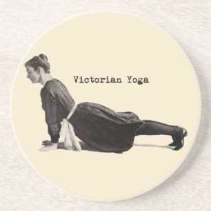 Klassieke Victoriaanse Yoga Vrouw Omhoogkijkende H Zandsteen Onderzetter