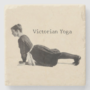 Klassieke Victoriaanse Yoga Vrouw Opwaartse Hond H Stenen Onderzetter