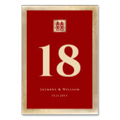 Klassieke Vierkante Dubbele Xi Rode Gouden Chinese Kaart (Voorkant)