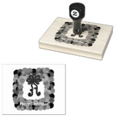 Klassieke vierkante kerstkrans rubberstempel (Gestempeld)
