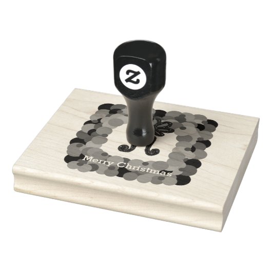 Klassieke vierkante kerstkrans rubberstempel (Stempel)