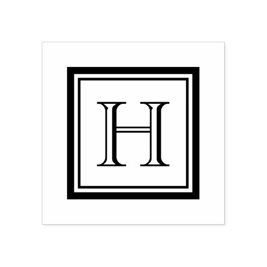 Klassieke Vierkante Monogram Stempel (Afrduk)