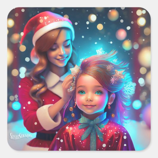 Klassieke vierkante ronde hoek Stickers (Voorkant)