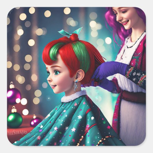 Klassieke vierkante ronde hoek Stickers (Voorkant)