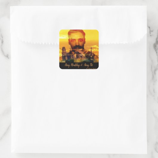 Klassieke vierkante Sticker (Tas)