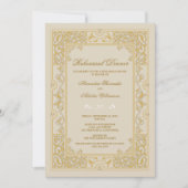 Klassieke Vignette repesiet Dinner Invite (goud) Kaart (Voorkant)
