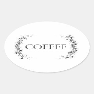 Klassieke Vine Design Coffee Jar Labels Stickers