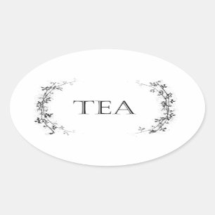 Klassieke vine Design Tea Container Labels sticker