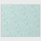 Klassieke Vine Holiday Blauwgroen Ice Silver Munt Cadeaupapier (Vlak)