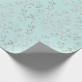 Klassieke Vine Holiday Blauwgroen Ice Silver Munt Cadeaupapier (Hoek)