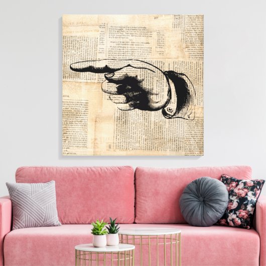 Klassieke vingerafdrukachtergrond canvas afdruk (Insitu (Woonkamer))