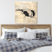 Klassieke vingerafdrukachtergrond canvas afdruk (Insitu (Slaapkamer))