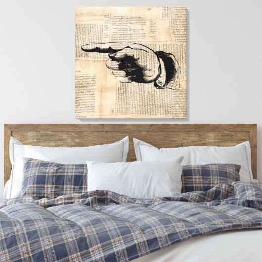 Klassieke vingerafdrukachtergrond canvas afdruk (Insitu (Slaapkamer))