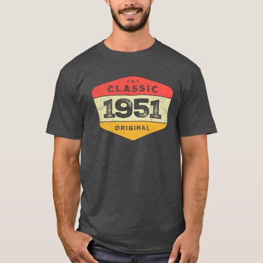 Klassieke Vintage 1951 72e verjaardag T-shirt (Voorkant)