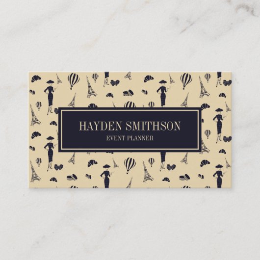 Klassieke Vintage 50's Mode Visitekaartje (Voorkant)