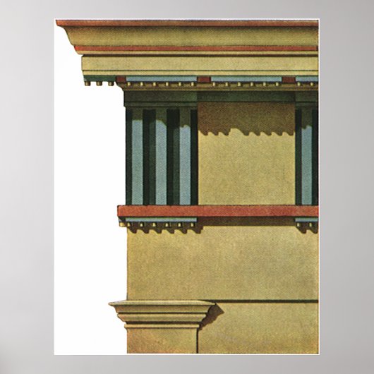 Klassieke Vintage Architectuur, Tempel Entablement Poster (Voorkant)