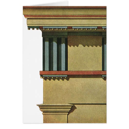 Klassieke Vintage Architectuur, Tempel Hoofdgestel (Voorkant)
