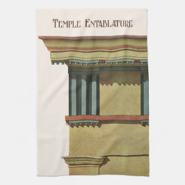 Klassieke Vintage Architectuur, Tempel Hoofdgestel Theedoek