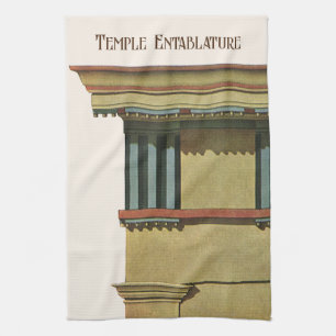 Klassieke Vintage Architectuur, Tempel Hoofdgestel Theedoek