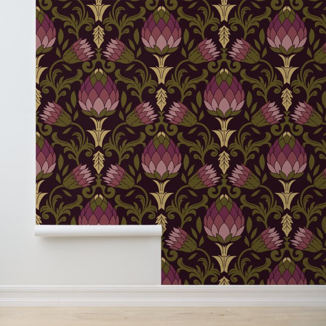 Klassieke Vintage Artisjok van William Morris Behang (Applicatie)