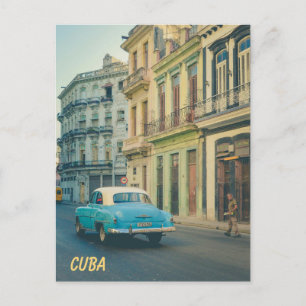 Klassieke Vintage Auto Havana Cuba Straatfotografi Briefkaart