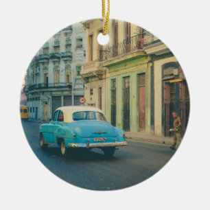Klassieke vintage auto Havana Cuba straatfotografi Keramisch Ornament