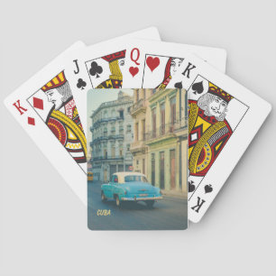 Klassieke Vintage Auto Havana Cuba Straatfotografi Pokerkaarten
