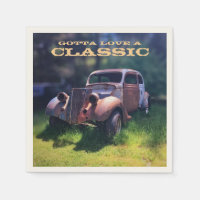 Klassieke Vintage Auto Papier Servetten