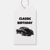 Klassieke vintage auto verjaardag cadeaulabel (Voorkant)