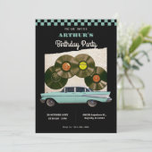 Klassieke vintage auto verjaardag kaart (Staand voorkant)