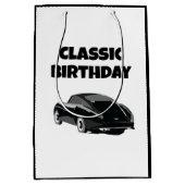 Klassieke vintage auto verjaardag medium cadeauzakje (Voorkant)