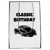 Klassieke vintage auto verjaardag medium cadeauzakje (Achterkant)