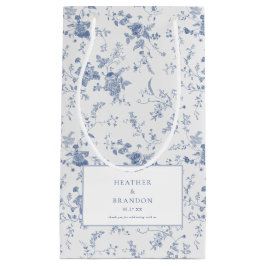 Klassieke Vintage Bloemige Blauwe Bruiloftsdouche Klein Cadeauzakje