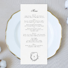 klassieke vintage botanische florale monogram cres menu